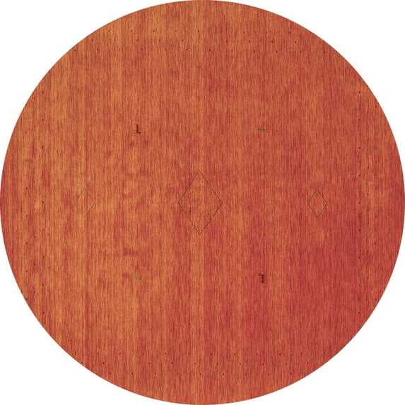 Ahgly Company Indoor Round Abstract Brown Contemporary Area Rugs, 7' Round