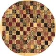 thumbnail image 1 of Ahgly Company Indoor Round Abstract Brown Contemporary Area Rugs, 8' Round, 1 of 4