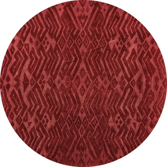 Ahgly Company Indoor Round Abstract Brown Modern Area Rugs, 3' Round