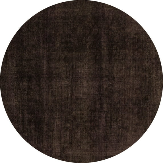 Ahgly Company Indoor Round Abstract Brown Modern Area Rugs, 5' Round