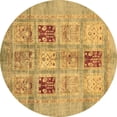 thumbnail image 1 of Ahgly Company Indoor Round Abstract Brown Modern Area Rugs, 5' Round, 1 of 4