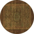 thumbnail image 1 of Ahgly Company Indoor Round Abstract Brown Modern Area Rugs, 6' Round, 1 of 4