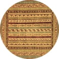 thumbnail image 1 of Ahgly Company Indoor Round Abstract Brown Modern Area Rugs, 7' Round, 1 of 4