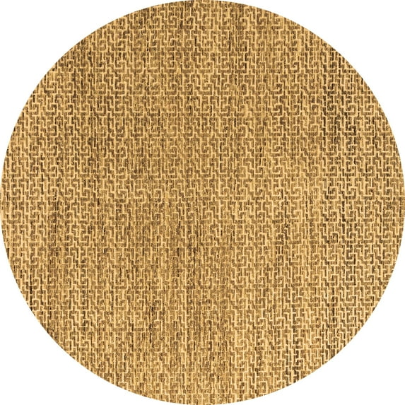 Ahgly Company Indoor Round Abstract Brown Modern Area Rugs, 8' Round