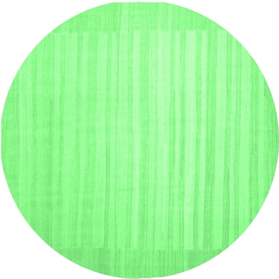 Ahgly Company Indoor Round Abstract Emerald Green Contemporary Area Rugs, 4' Round