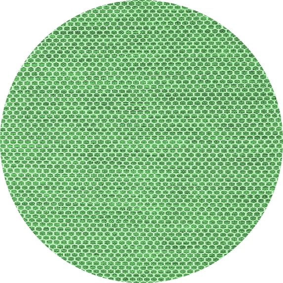 Ahgly Company Indoor Round Abstract Emerald Green Contemporary Area Rugs, 5' Round