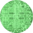 thumbnail image 1 of Ahgly Company Indoor Round Abstract Emerald Green Modern Area Rugs, 3' Round, 1 of 4