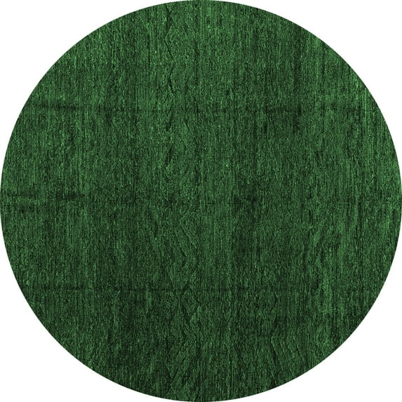 Ahgly Company Indoor Round Abstract Emerald Green Modern Area Rugs, 5' Round
