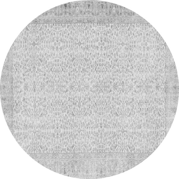 Ahgly Company Indoor Round Abstract Gray Contemporary Area Rugs, 4' Round