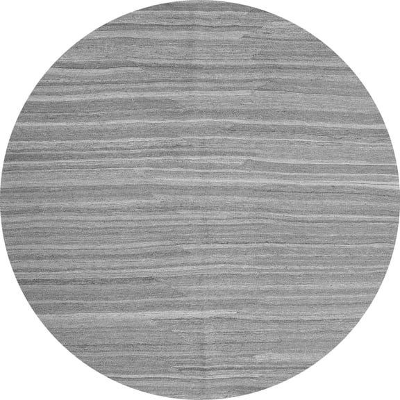 Ahgly Company Indoor Round Abstract Gray Contemporary Area Rugs, 4' Round