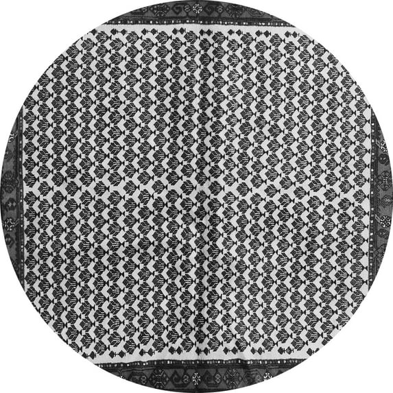 Ahgly Company Indoor Round Abstract Gray Contemporary Area Rugs, 6' Round