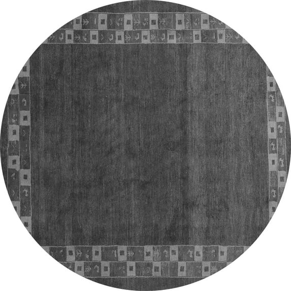 Ahgly Company Indoor Round Abstract Gray Contemporary Area Rugs, 8' Round