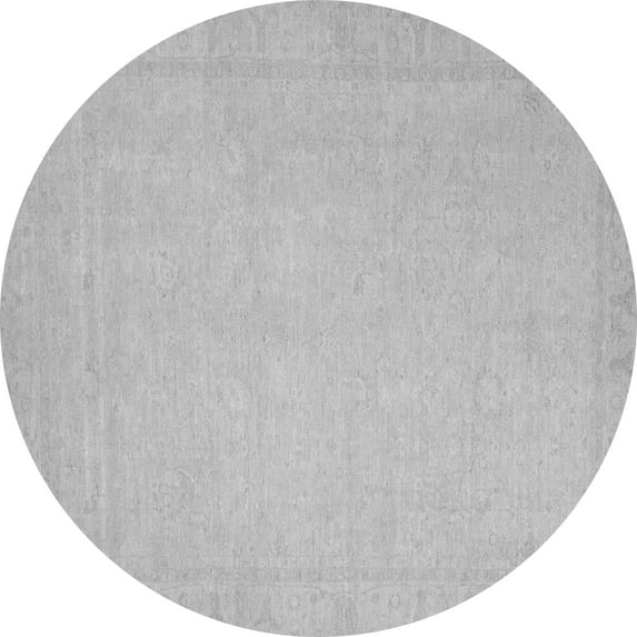 Ahgly Company Indoor Round Abstract Gray Modern Area Rugs, 5' Round