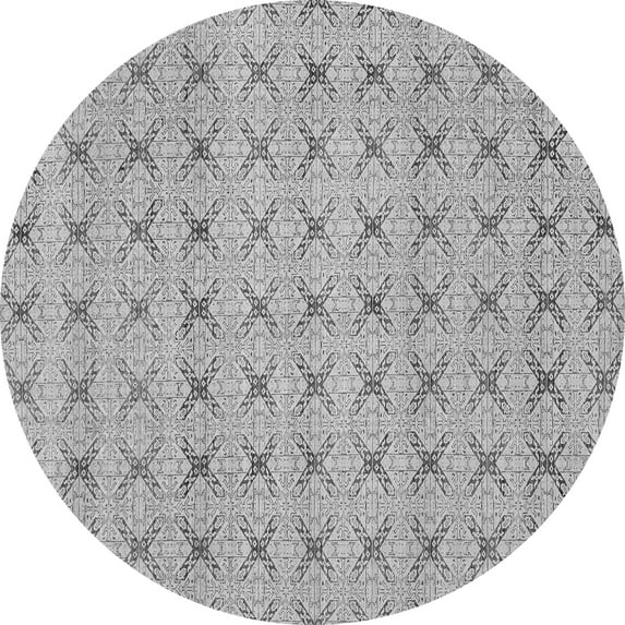 Ahgly Company Indoor Round Abstract Gray Modern Area Rugs, 5' Round