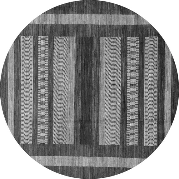 Ahgly Company Indoor Round Abstract Gray Modern Area Rugs, 5' Round