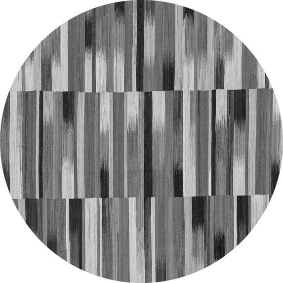 Ahgly Company Indoor Round Abstract Gray Modern Area Rugs, 7' Round