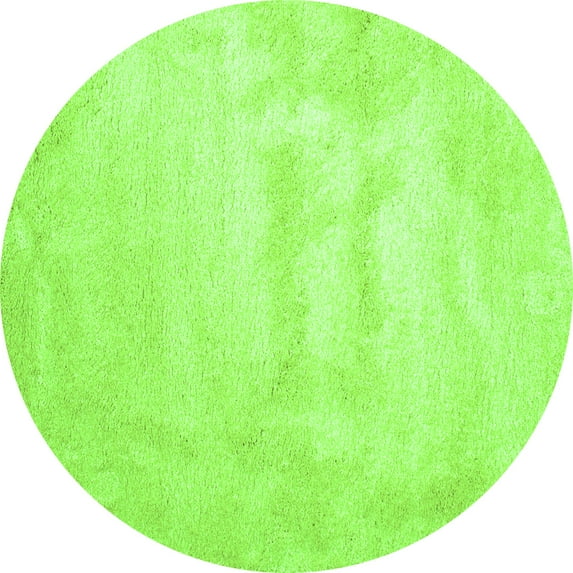 Ahgly Company Indoor Round Abstract Green Contemporary Area Rugs, 5' Round