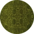 thumbnail image 1 of Ahgly Company Indoor Round Abstract Green Modern Area Rugs, 3' Round, 1 of 4