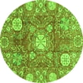 thumbnail image 1 of Ahgly Company Indoor Round Abstract Green Modern Area Rugs, 3' Round, 1 of 4