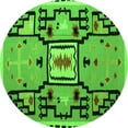 thumbnail image 1 of Ahgly Company Indoor Round Abstract Green Modern Area Rugs, 4' Round, 1 of 4