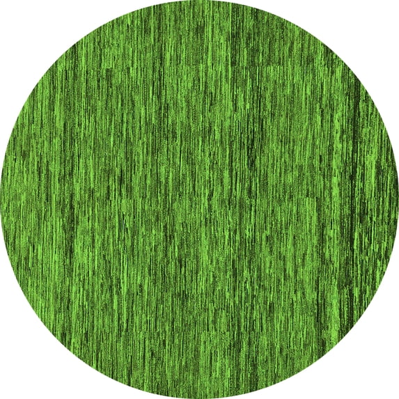 Ahgly Company Indoor Round Abstract Green Modern Area Rugs, 7' Round