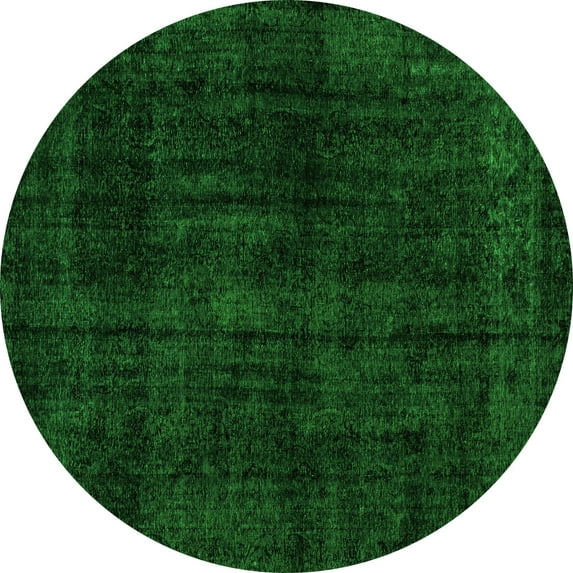 Ahgly Company Indoor Round Abstract Green Modern Area Rugs, 7' Round