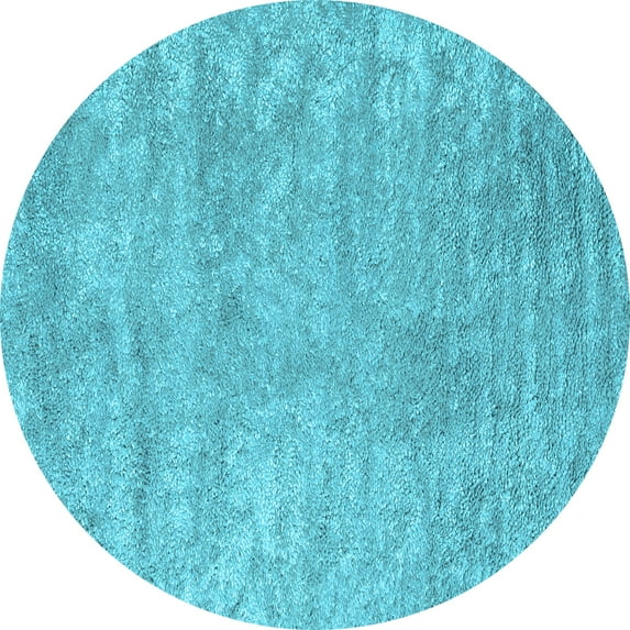 Ahgly Company Indoor Round Abstract Light Blue Contemporary Area Rugs, 8' Round