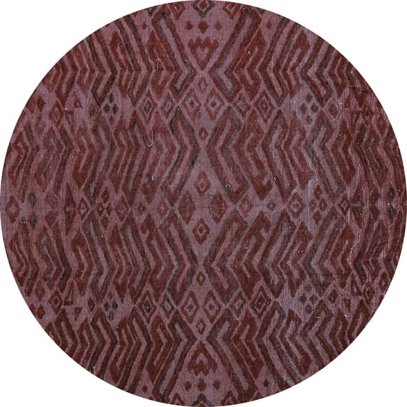 Ahgly Company Indoor Round Abstract Light Blue Modern Area Rugs, 4' Round