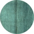 thumbnail image 1 of Ahgly Company Indoor Round Abstract Light Blue Modern Area Rugs, 4' Round, 1 of 4
