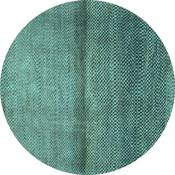 Ahgly Company Indoor Round Abstract Light Blue Modern Area Rugs, 4' Round