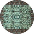 thumbnail image 1 of Ahgly Company Indoor Round Abstract Light Blue Modern Area Rugs, 4' Round, 1 of 4