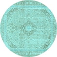 thumbnail image 1 of Ahgly Company Indoor Round Abstract Light Blue Modern Area Rugs, 6' Round, 1 of 4