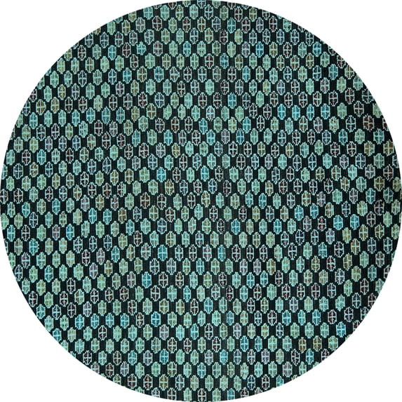Ahgly Company Indoor Round Abstract Light Blue Modern Area Rugs, 6' Round