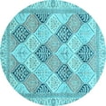 thumbnail image 1 of Ahgly Company Indoor Round Abstract Light Blue Modern Area Rugs, 7' Round, 1 of 4