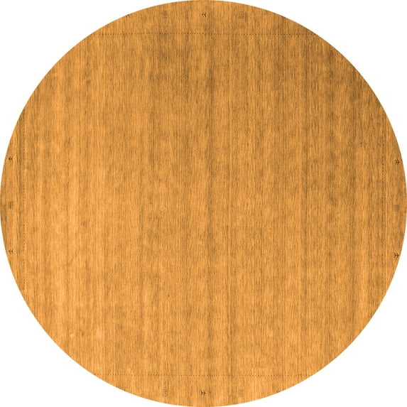 Ahgly Company Indoor Round Abstract Orange Contemporary Area Rugs, 6' Round