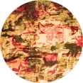thumbnail image 1 of Ahgly Company Indoor Round Abstract Orange Contemporary Area Rugs, 7' Round, 1 of 1