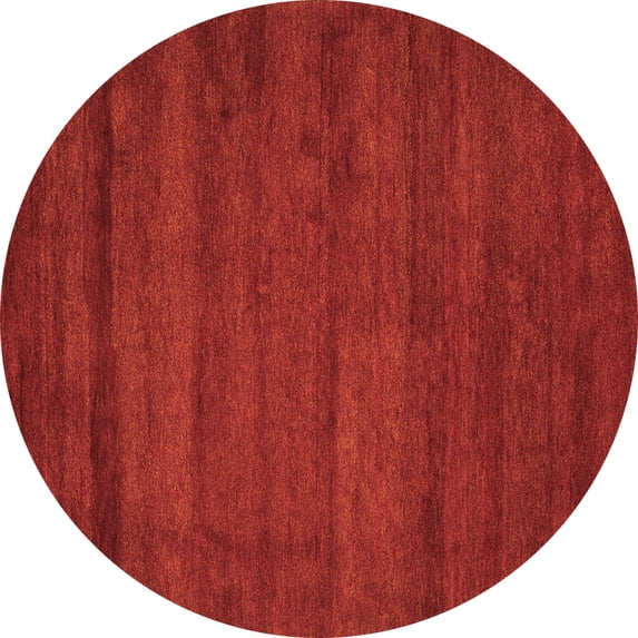 Ahgly Company Indoor Round Abstract Orange Contemporary Area Rugs, 7' Round