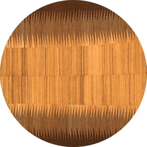 Ahgly Company Indoor Round Abstract Orange Contemporary Area Rugs, 8' Round