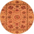 thumbnail image 1 of Ahgly Company Indoor Round Abstract Orange Modern Area Rugs, 3' Round, 1 of 4