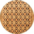 thumbnail image 1 of Ahgly Company Indoor Round Abstract Orange Modern Area Rugs, 3' Round, 1 of 4