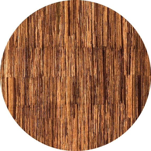 Ahgly Company Indoor Round Abstract Orange Modern Area Rugs, 3' Round