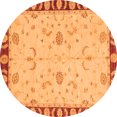 thumbnail image 1 of Ahgly Company Indoor Round Abstract Orange Modern Area Rugs, 4' Round, 1 of 4