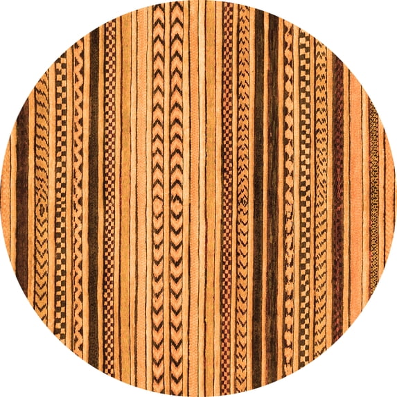 Ahgly Company Indoor Round Abstract Orange Modern Area Rugs, 6' Round