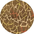 thumbnail image 1 of Ahgly Company Indoor Round Abstract Orange Modern Area Rugs, 6' Round, 1 of 4