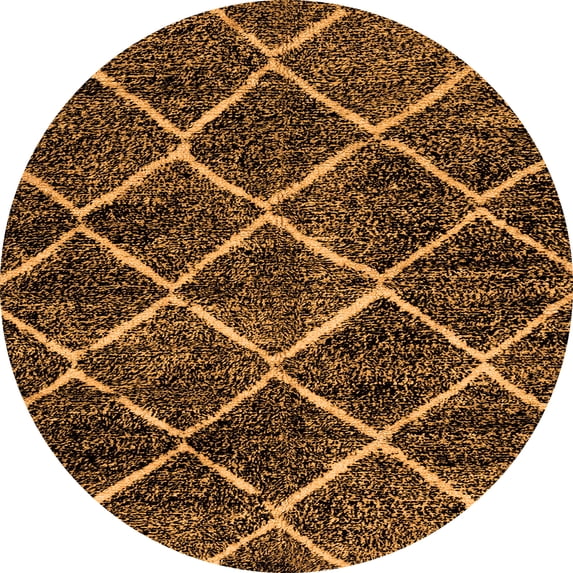 Ahgly Company Indoor Round Abstract Orange Modern Area Rugs, 7' Round