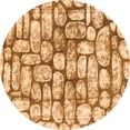 thumbnail image 1 of Ahgly Company Indoor Round Abstract Orange Modern Area Rugs, 7' Round, 1 of 4
