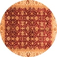 thumbnail image 1 of Ahgly Company Indoor Round Abstract Orange Modern Area Rugs, 8' Round, 1 of 4