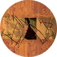 thumbnail image 1 of Ahgly Company Indoor Round Abstract Orange Modern Area Rugs, 8' Round, 1 of 4