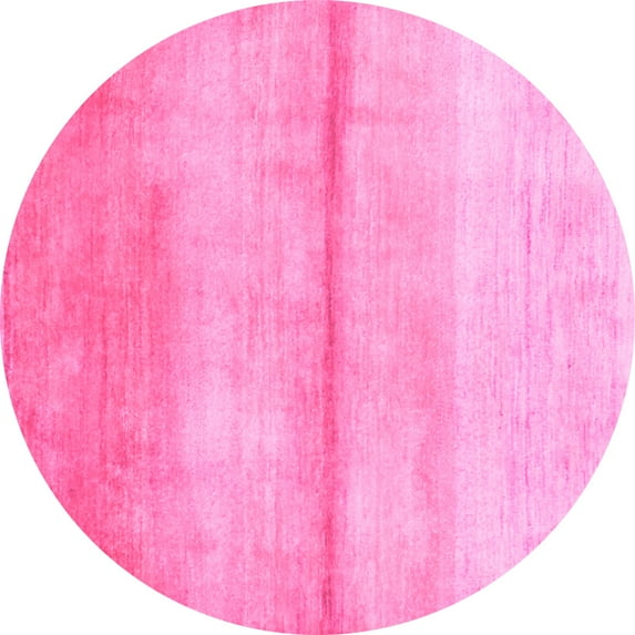Ahgly Company Indoor Round Abstract Pink Contemporary Area Rugs, 6' Round