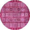 thumbnail image 1 of Ahgly Company Indoor Round Abstract Pink Modern Area Rugs, 3' Round, 1 of 4